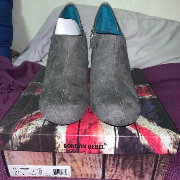 Grey Suede Booties - Picture 3 of 6